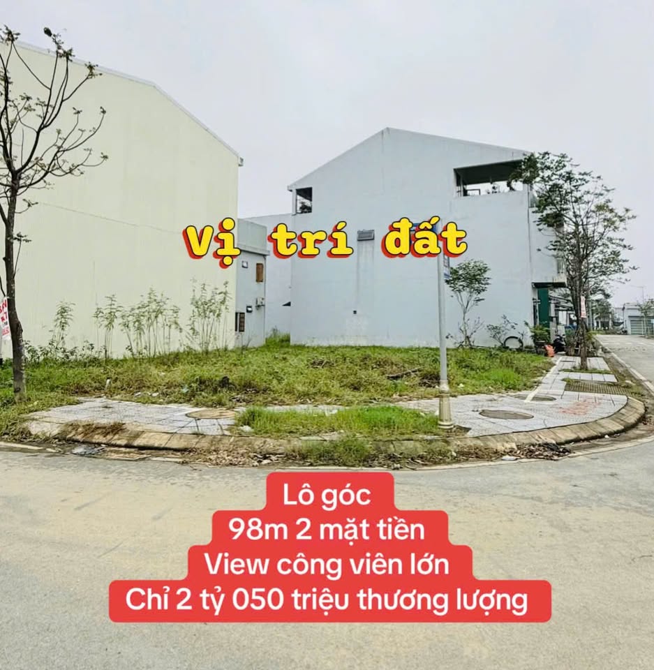 🌟 BÁN LÔ GÓC 2 MẶT TIỀN – VIEW CÔNG VIÊN KQH HƯƠNG SƠ (KV4)