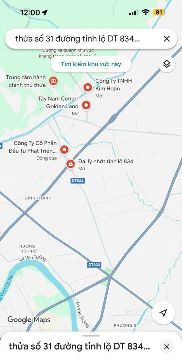 🔥 CƠ HỘI ĐẦU TƯ HIẾM CÓ - 5.200m2 ĐẤT MẶT TIỀN ĐƯỜNG TỈNH 834🔥