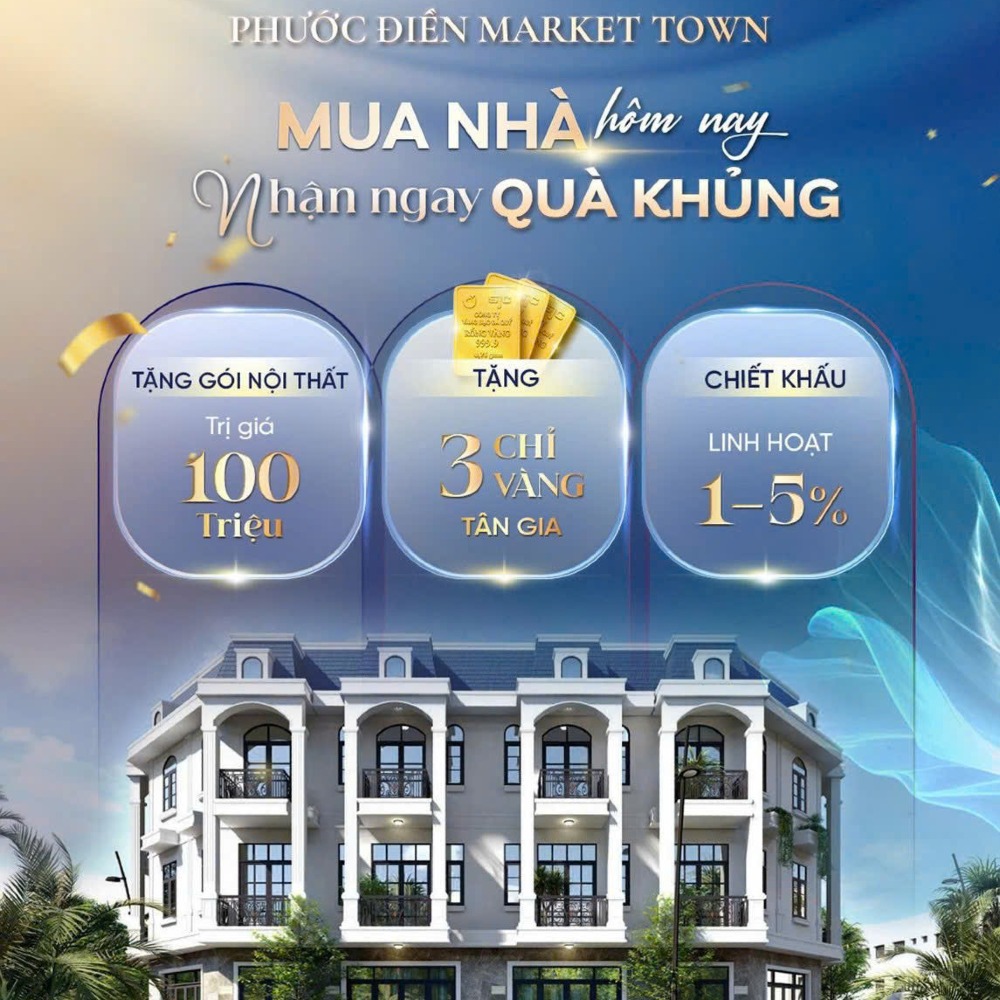 Nhà Phố Shophouse Phước Điền Market Town Bình Chuẩn, Thuận An, Bình Dương