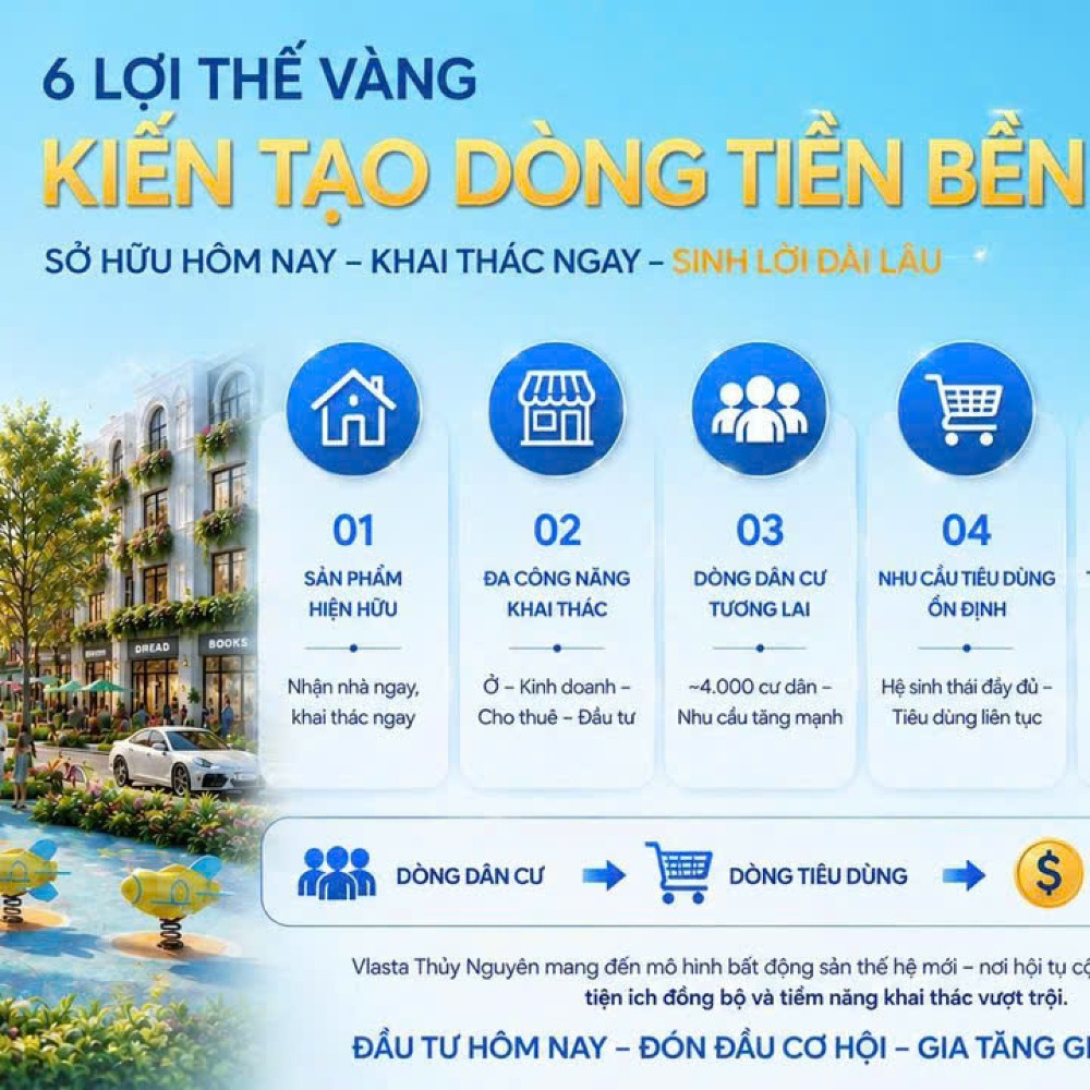 💰 6 LỢI THẾ VÀNG KIẾN TẠO DÒNG TIỀN BỀN VỮNG TẠI VLASTA THỦY NGUYÊN