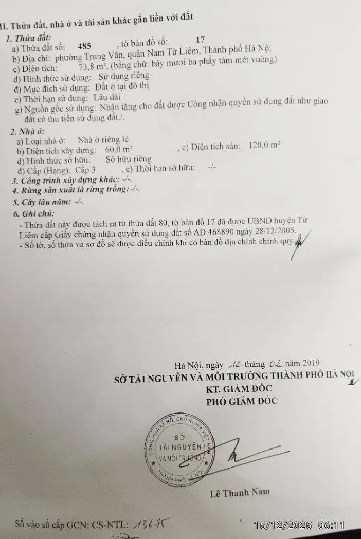 Bán nhà riêng 73.8m